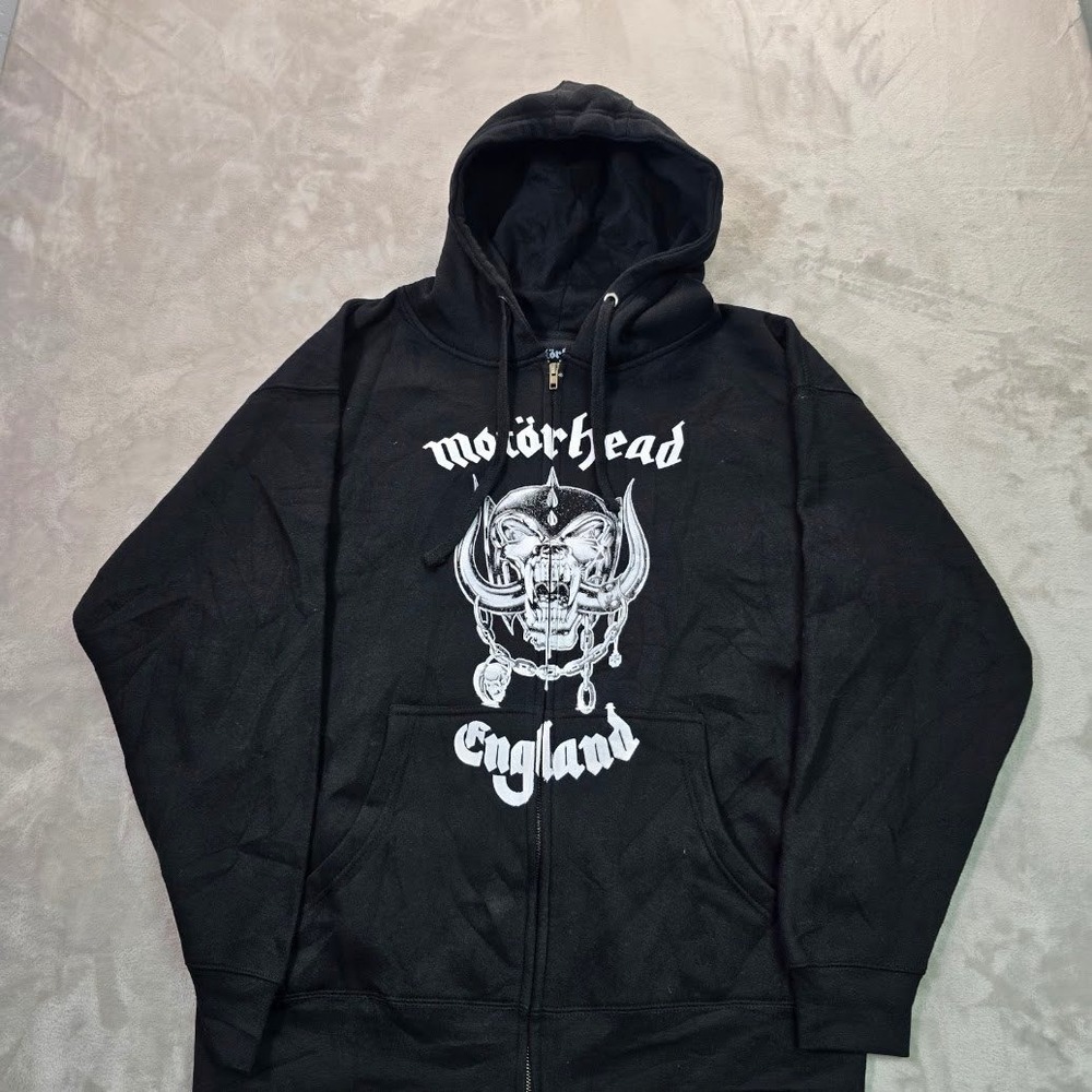 Motorhead England Zip Up Hoodie Black XL Everything Louder Than Everything Else